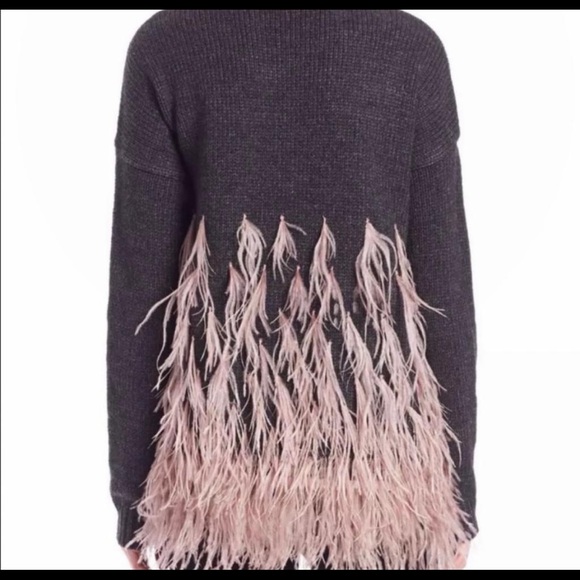Elizabeth & James Ostrich Feather Sweater - Picture 2 of 6